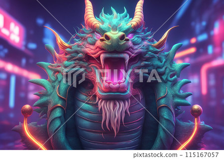3d character dragon bright colors print for clothes, stationery. 3d character dragon bright colors print for clothes, stationery. 115167057
