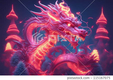 3d character dragon bright colors print for clothes, stationery. 3d character dragon bright colors print for clothes, stationery. 115167075