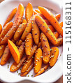 Baby carrots roasted 115168311