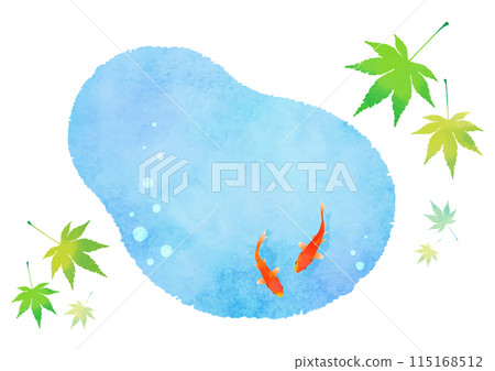 Watercolor goldfish illustration Summer image 115168512