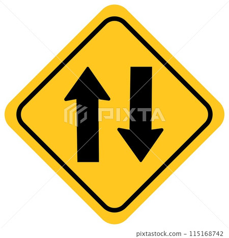 traffic sign, Cautionary Two way traffic 115168742