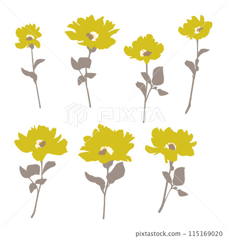 抽象可愛又簡單的花卉素材集合， 115169020
