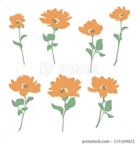 Abstract cute and simple flower material collection, 115169021