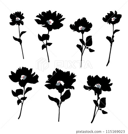 Abstract cute and simple flower material collection, 115169023