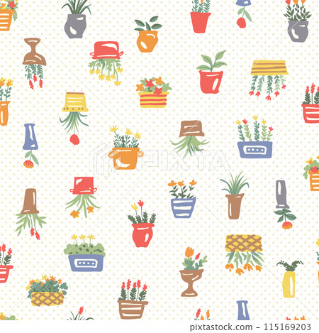 Stylish and cute simple plant pattern, Stylish and cute simple plant pattern, 115169203