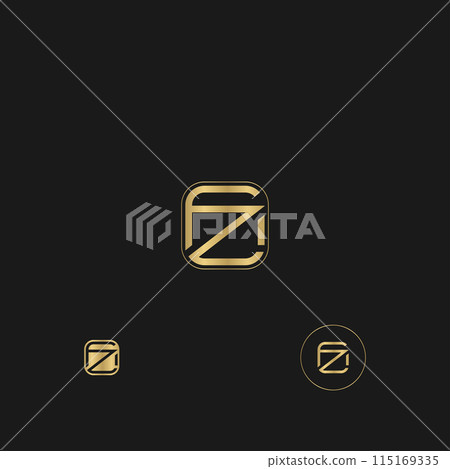 ZF or FZ logo and icon design 115169335