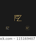 ZF or FZ logo and icon design ZF or FZ logo and icon design 115169407