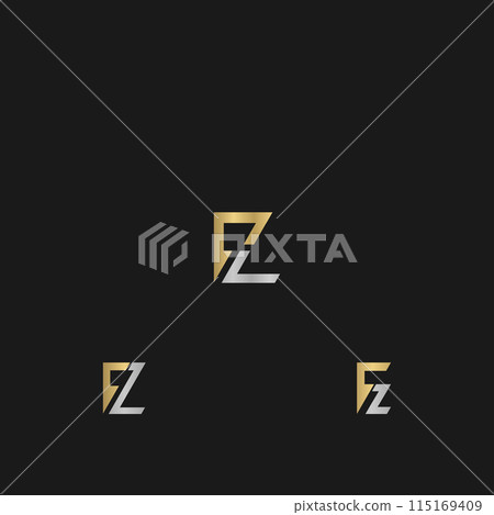 ZF or FZ logo and icon design 115169409