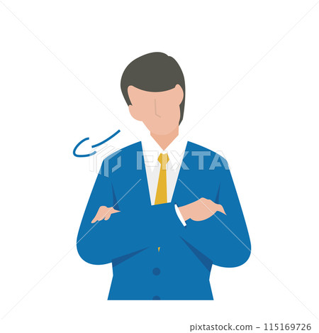 A male business person who is sighing and having trouble A male business person who is sighing and having trouble 115169726