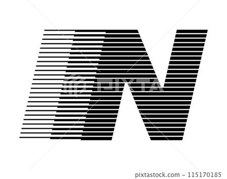 Letter N Logo Geometric Motion Speed Line 115170185