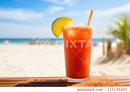 Refreshing Michelada on the Beach 115170203