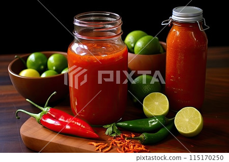 Homemade Hot Sauce with Fresh Ingredients 115170250