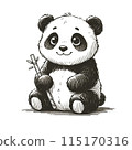 治癒手繪拿著竹子的熊貓 115170316