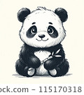 可愛的手繪熊貓插畫 115170318