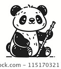 簡單可愛的熊貓手繪插畫 115170321