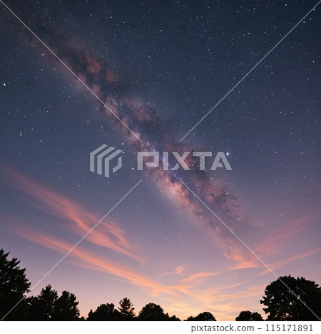 The Milky Way rising in the summer sky 115171891