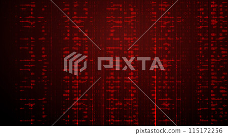 Digital Binary Code on Dark Red Background. Data Breach 115172256