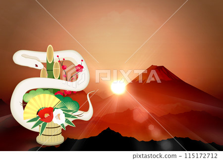初升日出及富士山2025新年賀卡材料 初升日出及富士山2025新年賀卡材料 115172712