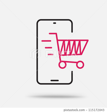online smartphone shopping outline icon online smartphone shopping outline icon 115172843