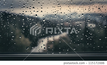雨天窗戶上的水滴 雨天窗戶上的水滴 115172886