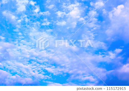 Light bright blue peaceful sky with white cirrus clouds Light bright blue peaceful sky with white cirrus clouds 115172915