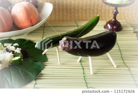 神馬神牛 黃瓜神馬 茄子神牛 神架 盆架 裝飾品 115172926