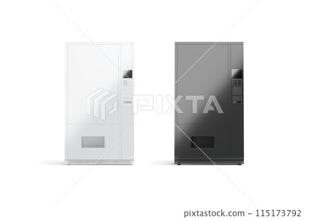 Blank black and white vending machine mockup, front view 115173792