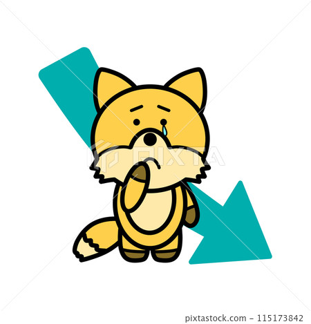 Fox and down arrow Fox and down arrow 115173842