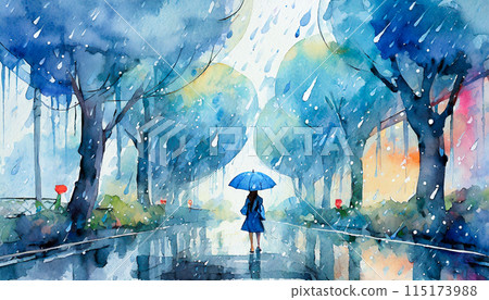Rainy street corner Rainy street corner 115173988