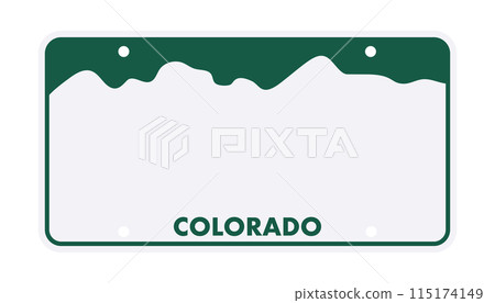 License plate of Colorado. Car number plate. Vector stock illustration License plate of Colorado. Car number plate. Vector stock illustration 115174149