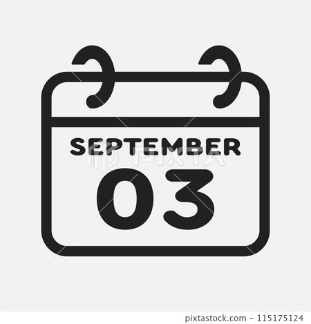 Icon page calendar day - 3 September 115175124