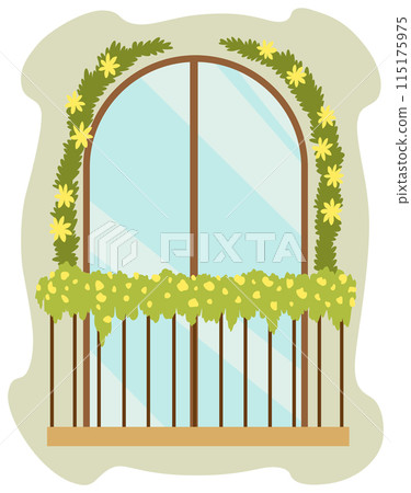Urban gardening. Ecological and sustainable green lifestyle. City plants in urban environment concept. City parks element for advertising flyer, leaflet, info banner idea. Vector illustration Urban gardening. Ecological and sustainable green lifestyle. City plants in urban environment concept. City parks element for advertising flyer, leaflet, info banner idea. Vector illustration 115175975