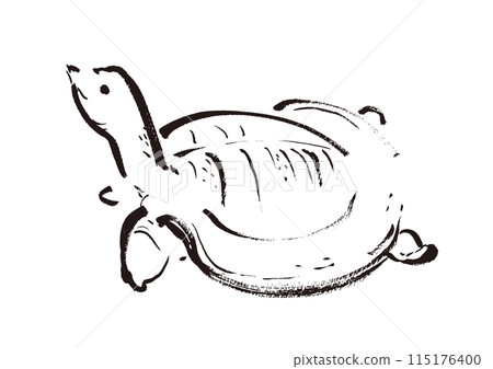 甲魚手寫日式毛筆插畫素材 115176400