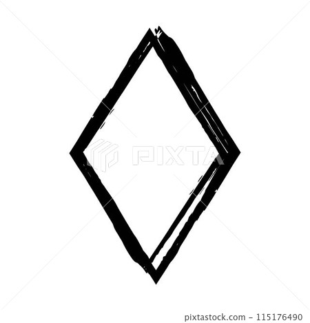 Frame rhombus texture element, outline border grunge shape icon, decorative doodle for design in vector illustration Frame rhombus texture element, outline border grunge shape icon, decorative doodle for design in vector illustration 115176490