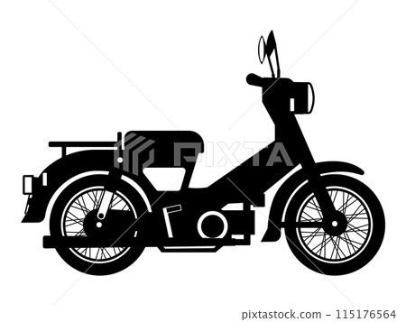 Black and white silhouette of a motorcycle 115176564