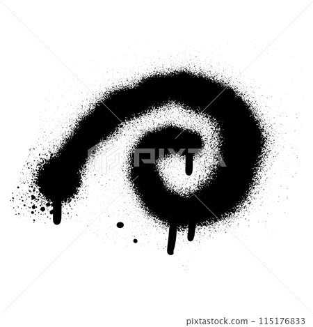 Spray textured graffiti doodle punk shape - swirl. Hand drawn abstract scribble and squiggle, creative bold shape Spray textured graffiti doodle punk shape - swirl. Hand drawn abstract scribble and squiggle, creative bold shape 115176833