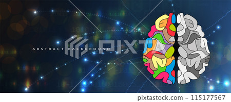 Abstract Artificial intelligence. Cloud computing. Machine learning. Technology web background. Virtual concept futuristic background. Vector art. Abstract Artificial intelligence. Cloud computing. Machine learning. Technology web background. Virtual concept futuristic background. Vector art. 115177567
