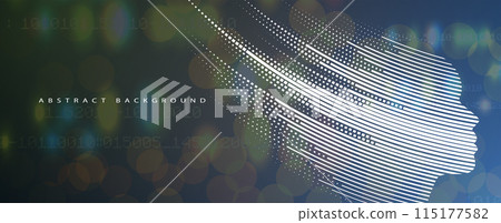 Abstract Artificial intelligence. Cloud computing. Machine learning. Technology web background. Virtual concept futuristic background. Vector art. 115177582