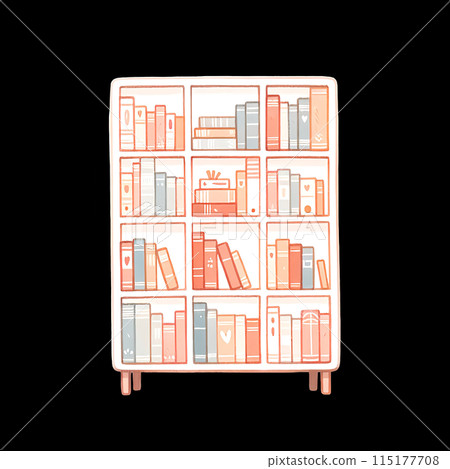 Bookshelf illustration Bookshelf illustration 115177708