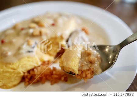 Clam chowder omelet rice Clam chowder omelet rice 115177928