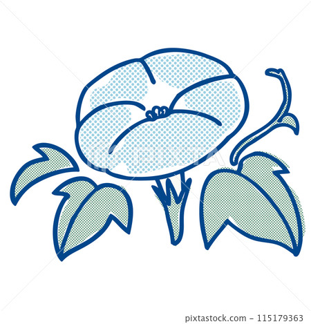 一個簡單的插圖,淡藍色的牽牛花,看起來有一種粗糙的色調。 一個簡單的插圖,淡藍色的牽牛花,看起來有一種粗糙的色調。 115179363