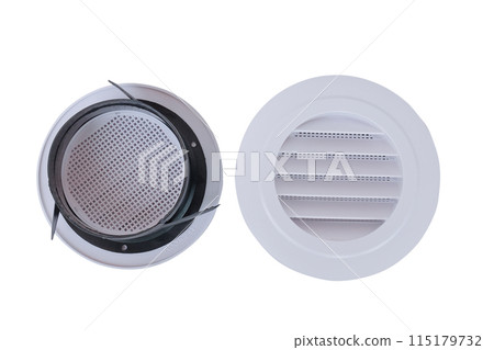 Small plastic Ceiling Ventilation. Modern Interior Air Vent. Small plastic Ceiling Ventilation. Modern Interior Air Vent. 115179732