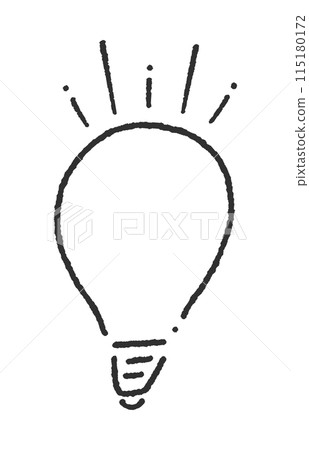 明亮閃亮的燈泡的手繪插圖-電力、想法和靈感的圖像素材 明亮閃亮的燈泡的手繪插圖-電力、想法和靈感的圖像素材 115180172