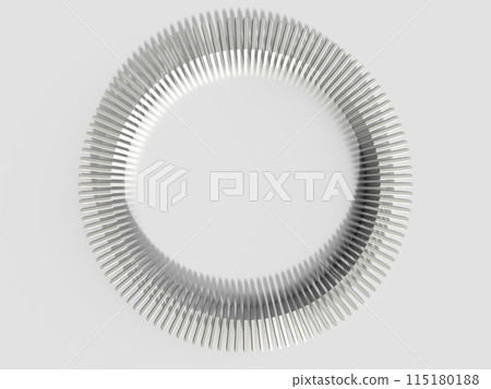 光線穿過的彎曲隧道的 3D 插圖 115180188