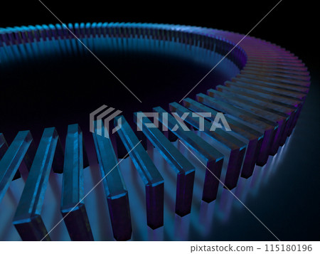 3D illustration of a curved crystal tunnel 115180196