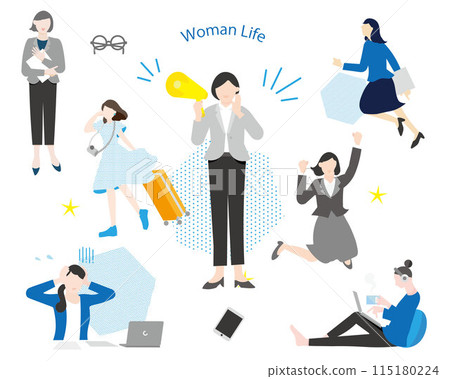Female avatar set - woman's life - fashionable icon set simple vector material Female avatar set - woman's life - fashionable icon set simple vector material 115180224