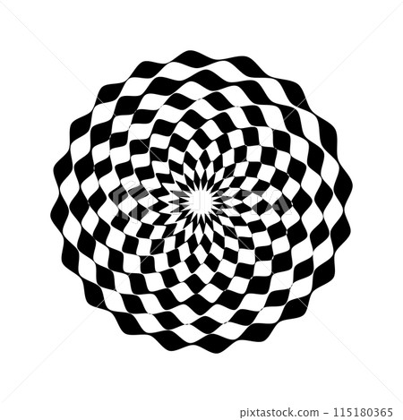 Whirl Movement Illusion. Abstract Circle Op Art Design. 115180365