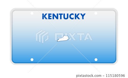 License plate of Kentucky. Car number plate. Vector stock illustration 115180596