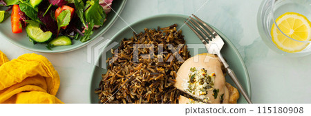 Wild rice with chicken breast Wild rice with chicken breast 115180908