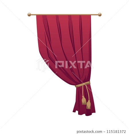 Luxury stage curtain, vector illustration in flat style. 115181372
